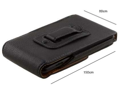 Textured Synthetic Leather Vertical Belt Pouch - Bumper Case Compatible