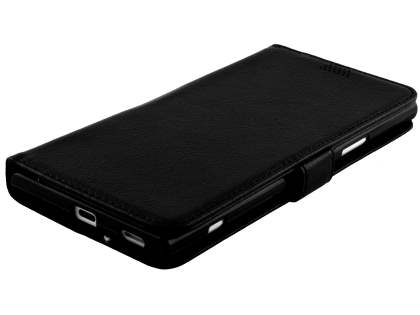 Slim Synthetic Leather Wallet Case with Stand for Sony Xperia XA1 Ultra - Classic Black