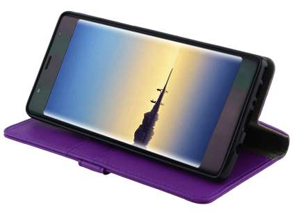 Synthetic Leather Wallet Case with Stand for Samsung Galaxy Note8 - Purple