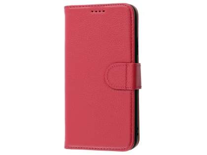 Premium Leather Wallet Case with Stand for Apple iPhone Xs/X - Pink