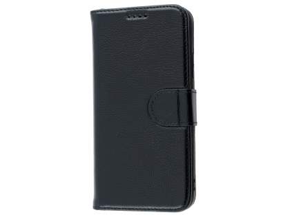Premium Leather Wallet Case with Stand for Apple iPhone Xs/X - Black