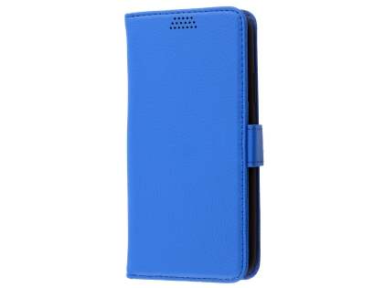 Synthetic Leather Wallet Case with Stand for Apple iPhone Xs/X - Blue