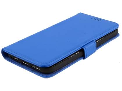 Synthetic Leather Wallet Case with Stand for Apple iPhone Xs/X - Blue