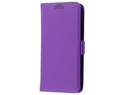 Synthetic Leather Wallet Case with Stand for Apple iPhone Xs/X - Purple