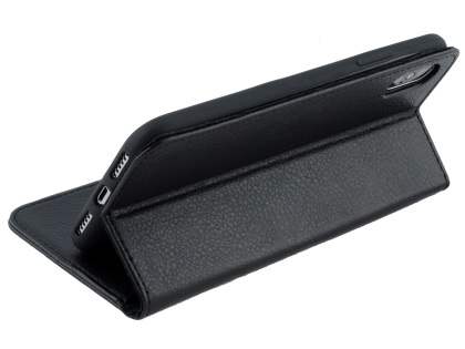 Synthetic Leather Wallet Case with Stand for Apple iPhone Xs/X - Black