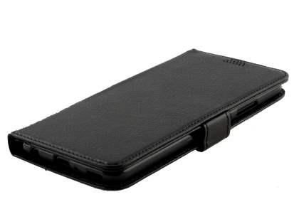 Synthetic Leather Wallet Case with Stand for Huawei P10 Plus - Classic Black