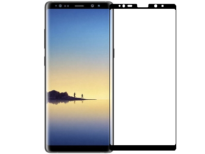 Curved Glass Screen Protector with Full Adhesive for Note8 - Black/Clear Screen Protector