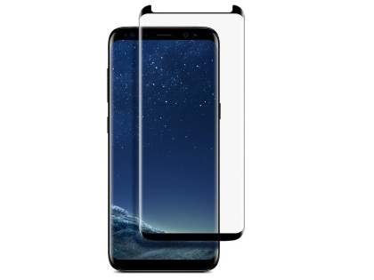 Curved Glass Screen Protector with Full Adhesive for S8 - Black/Clear Screen Protector