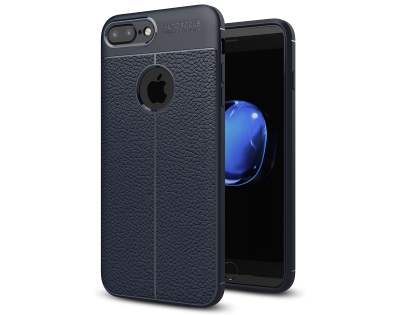 Leather Look Gel Case for iPhone 8 Plus/7 Plus - Navy Soft Cover