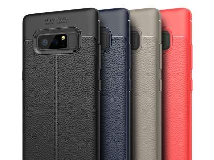 Leather Look Gel Case for Samsung Galaxy Note8 - Dark Grey