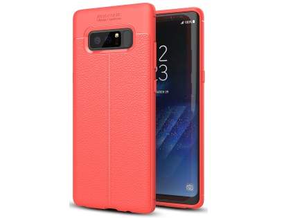 Leather Look Gel Case for Samsung Galaxy Note8 - Fluorescent Coral Soft Cover