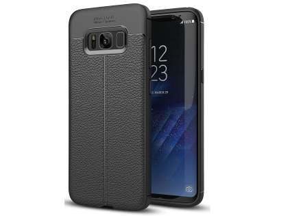 Leather Look Gel Case for Samsung Galaxy S8 - Black Soft Cover