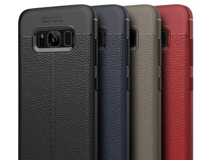 Leather Look Gel Case for Samsung Galaxy S8 - Dark Grey