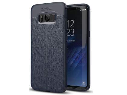 Leather Look Gel Case for Samsung Galaxy S8+ - Navy Soft Cover