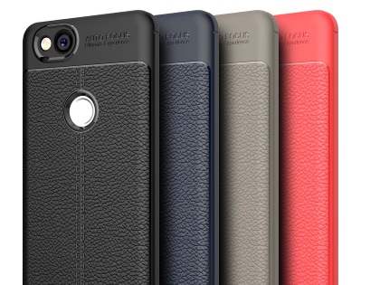 Leather Look Gel Case for Google Pixel 2 - Dark Grey