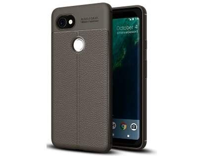 Leather Look Gel Case for Google Pixel 2 XL - Dark Grey