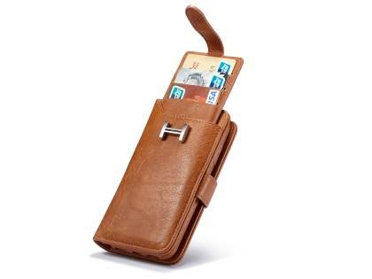 2-in-1 Synthetic Leather Wallet Case for iPhone 8/7 - Brown