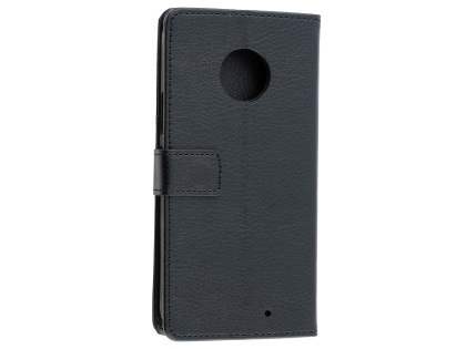 Synthetic Leather Wallet Case with Stand for Motorola Moto X4 - Black Leather Wallet Case