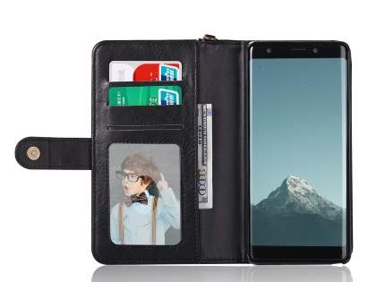 2-in-1 Synthetic Leather Wallet Case for Samsung Galaxy Note8 - Black