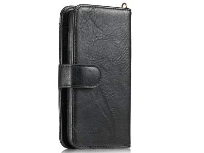 2-in-1 Synthetic Leather Wallet Case for Samsung Galaxy S8+ - Black