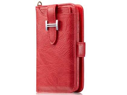 2-in-1 Synthetic Leather Wallet Case for Samsung Galaxy S8+ - Red