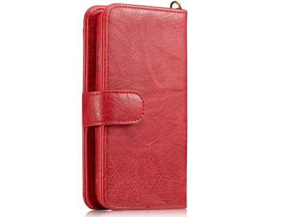 2-in-1 Synthetic Leather Wallet Case for Samsung Galaxy S8+ - Red