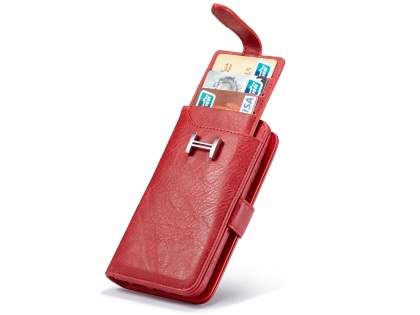 2-in-1 Synthetic Leather Wallet Case for Samsung Galaxy S8+ - Red