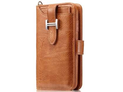 2-in-1 Synthetic Leather Wallet Case for Samsung Galaxy S8+ - Brown Leather Wallet Case