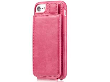 Synthetic Leather Case with Card Holder for iPhone 8/7 - Pink