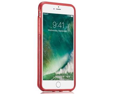 Synthetic Leather Case with Card Holder for iPhone 8 Plus/7 Plus - Red