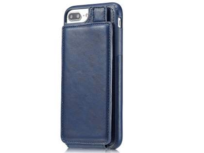 Synthetic Leather Case with Card Holder for iPhone 8 Plus/7 Plus - Navy