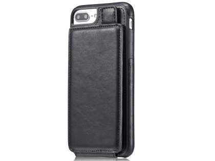 Synthetic Leather Case with Card Holder for iPhone 8 Plus/7 Plus - Black