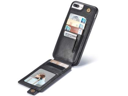 Synthetic Leather Case with Card Holder for iPhone 8 Plus/7 Plus - Black