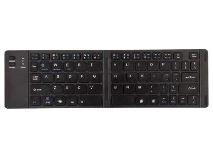 Slim Foldable Bluetooth Mini Keyboard with Stand - Silver