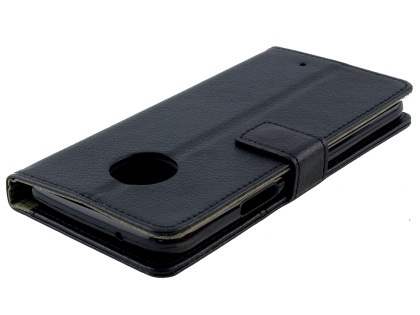 Synthetic Leather Wallet Case with Stand for Motorola Moto X4 - Black