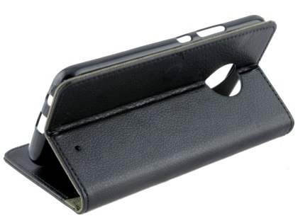 Synthetic Leather Wallet Case with Stand for Motorola Moto X4 - Black