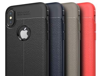 Leather Look Gel Case for iPhone Xs/X - Black