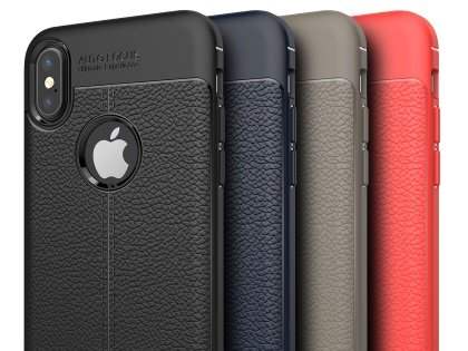 Leather Look Gel Case for iPhone Xs/X - Fluorescent Coral