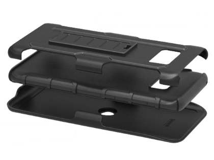 Rugged Case with Holster Belt Clip for Galaxy S8+ - Classic Black