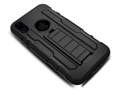Rugged Case with Holster Belt Clip for iPhone Xs/X - Classic Black