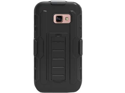 Rugged Case with Holster Belt Clip for Samsung Galaxy A7 (2017) - Classic Black Impact Case