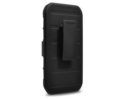 Rugged Case with Holster Belt Clip for Samsung Galaxy J3 (2016) - Classic Black
