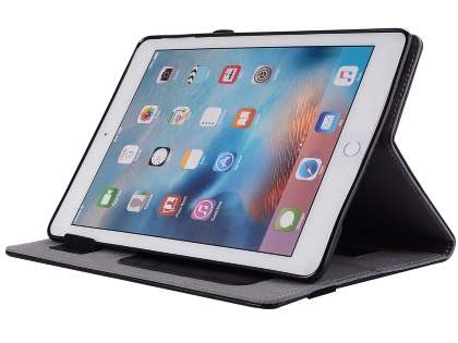 Genuine Leather Case with Stand for iPad 9.7 (2018/2017) / Pro 9.7 / Air 2 / Air - Black