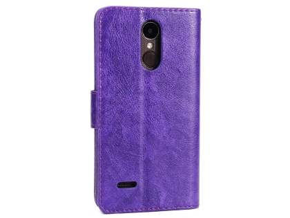 Slim Synthetic Leather Wallet Case with Stand for LG K4 (2017) - Purple