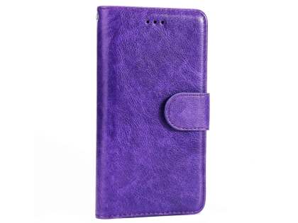 Slim Synthetic Leather Wallet Case with Stand for LG K4 (2017) - Purple