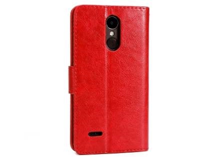 Slim Synthetic Leather Wallet Case with Stand for LG K4 (2017) - Red Leather Wallet Case