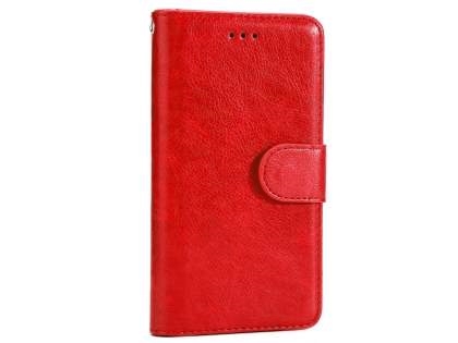 Slim Synthetic Leather Wallet Case with Stand for LG K4 (2017) - Red