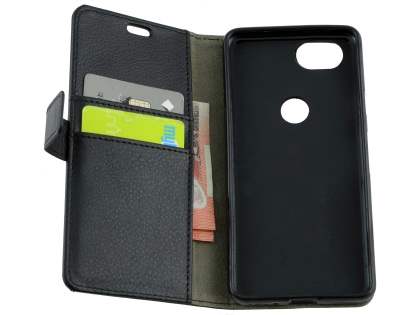 Synthetic Leather Wallet Case with Stand for Google Pixel 2 - Black