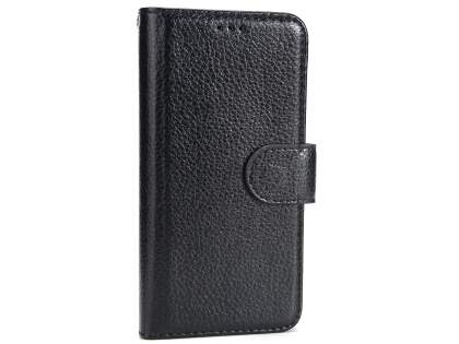 Slim Synthetic Leather Wallet Case with Stand for Apple iPhone Xs/X - Black