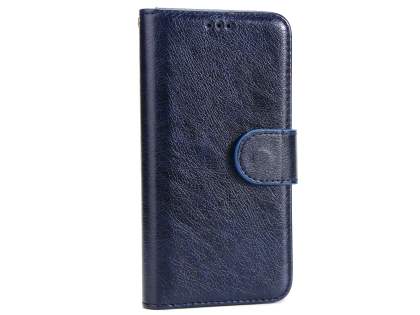 Slim Synthetic Leather Wallet Case with Stand for Apple iPhone Xs/X - Blue